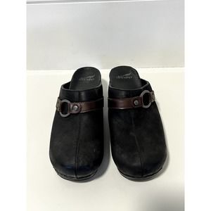 Dansko Shandi Black Nubuck Mules  Size 42